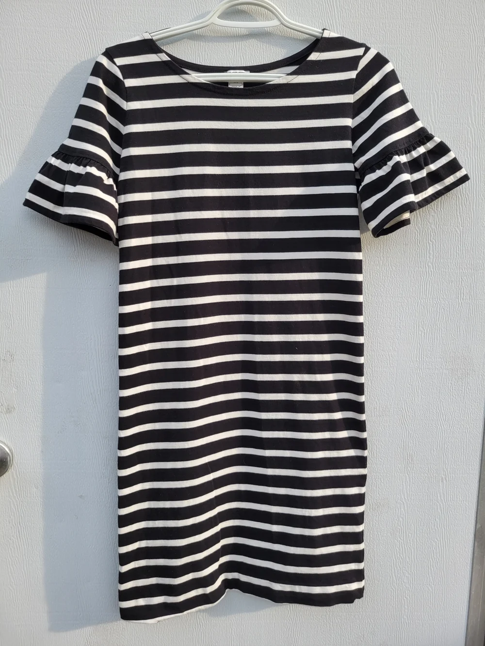 J. Crew Black and White Striped Mini Dress